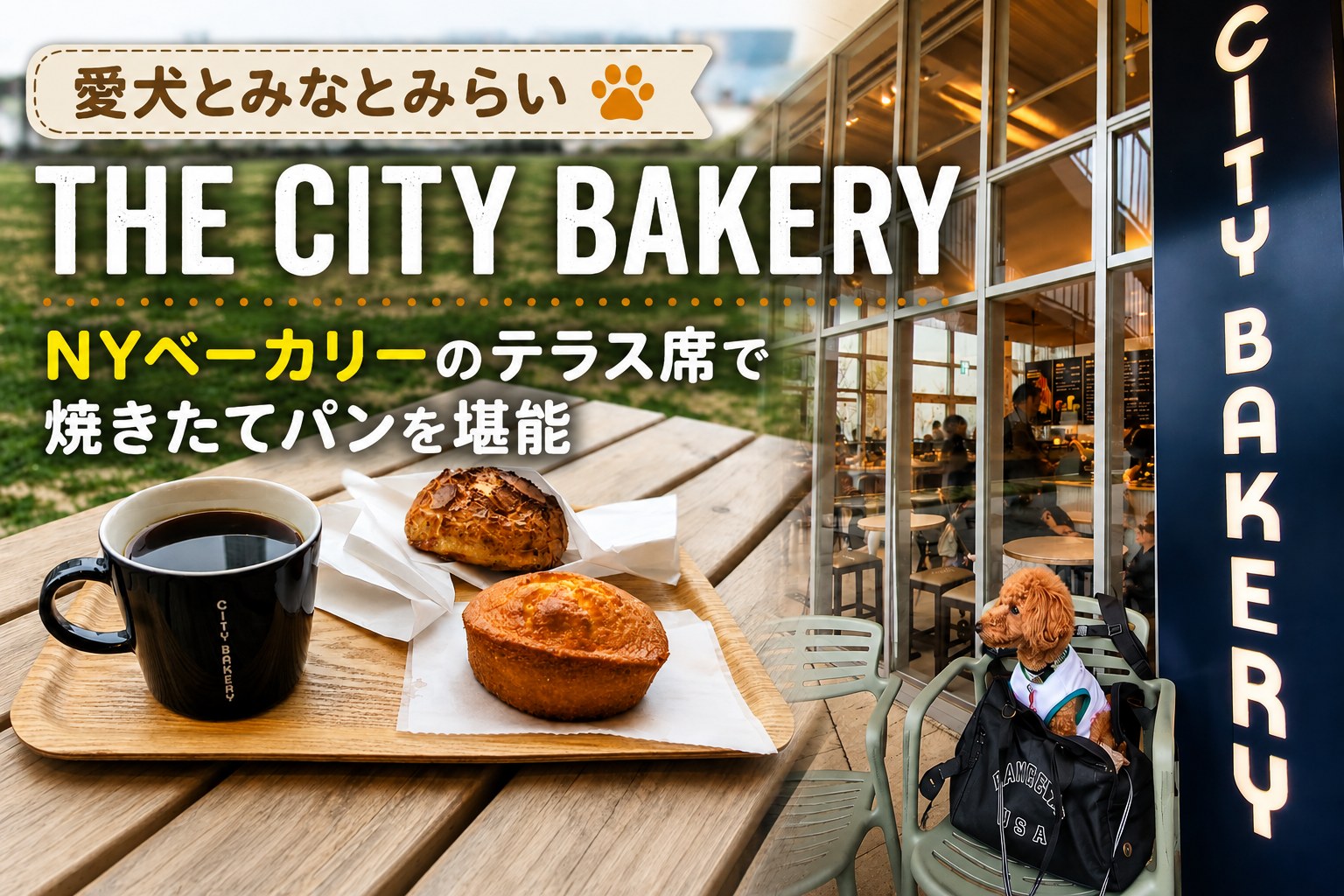 愛犬とみなとみらいのTHE CITY BAKERYを紹介するサムネイル