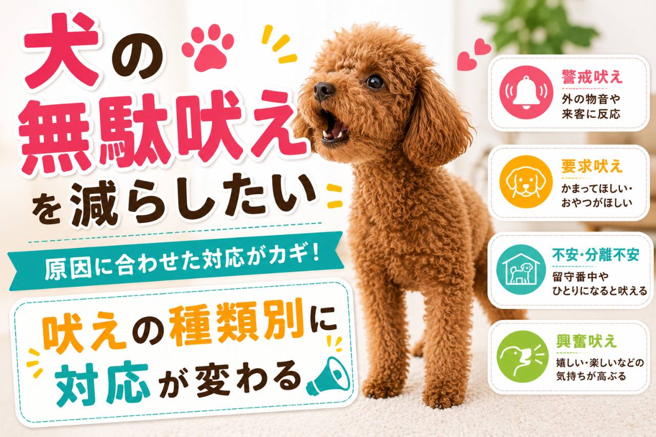 犬の無駄吠えを減らしたいときの種類別対応